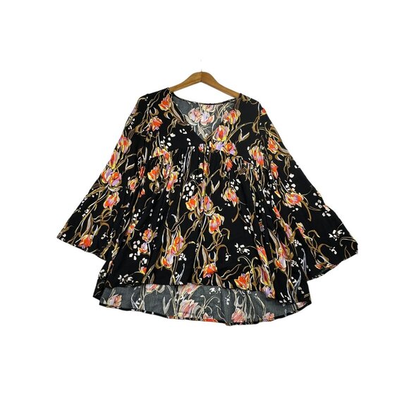 Free People Floral Print Long Sleeve Blouse size‎ XS - Picture 2 of 8